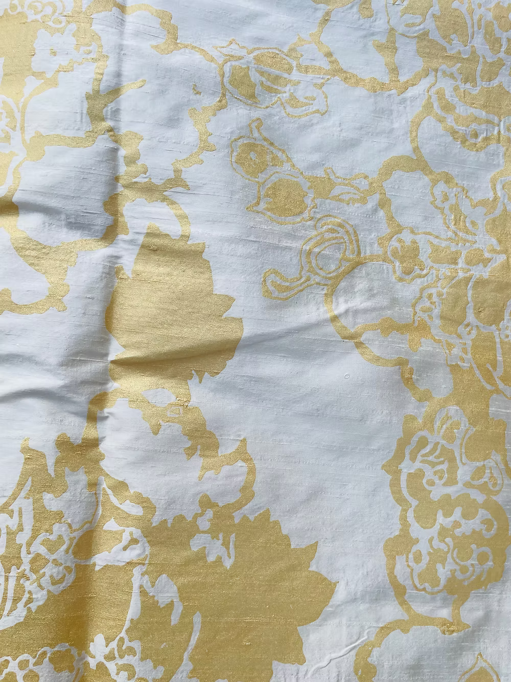 Gold Katrina on Ivory Silk Dupioni