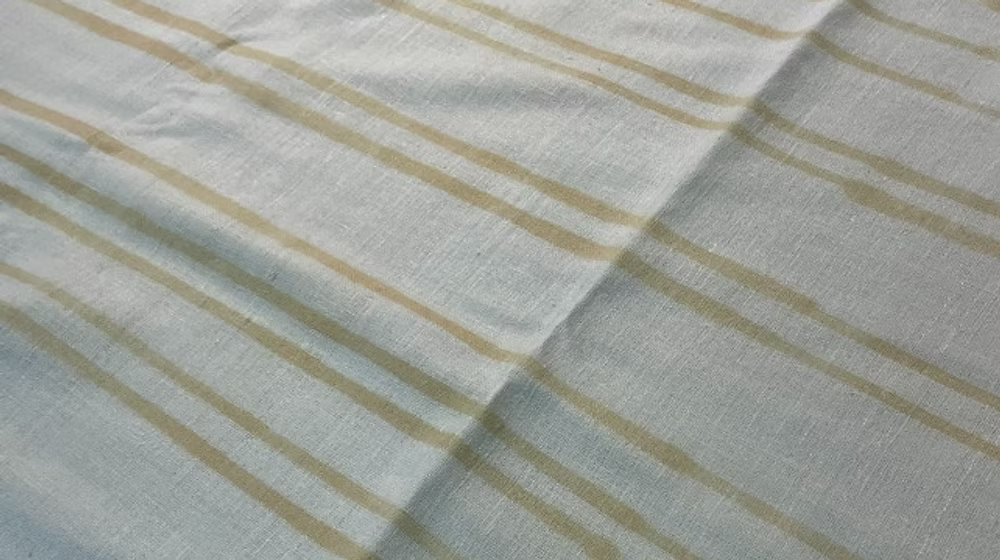 Caramel Stripe on Ivory Tussah Silk