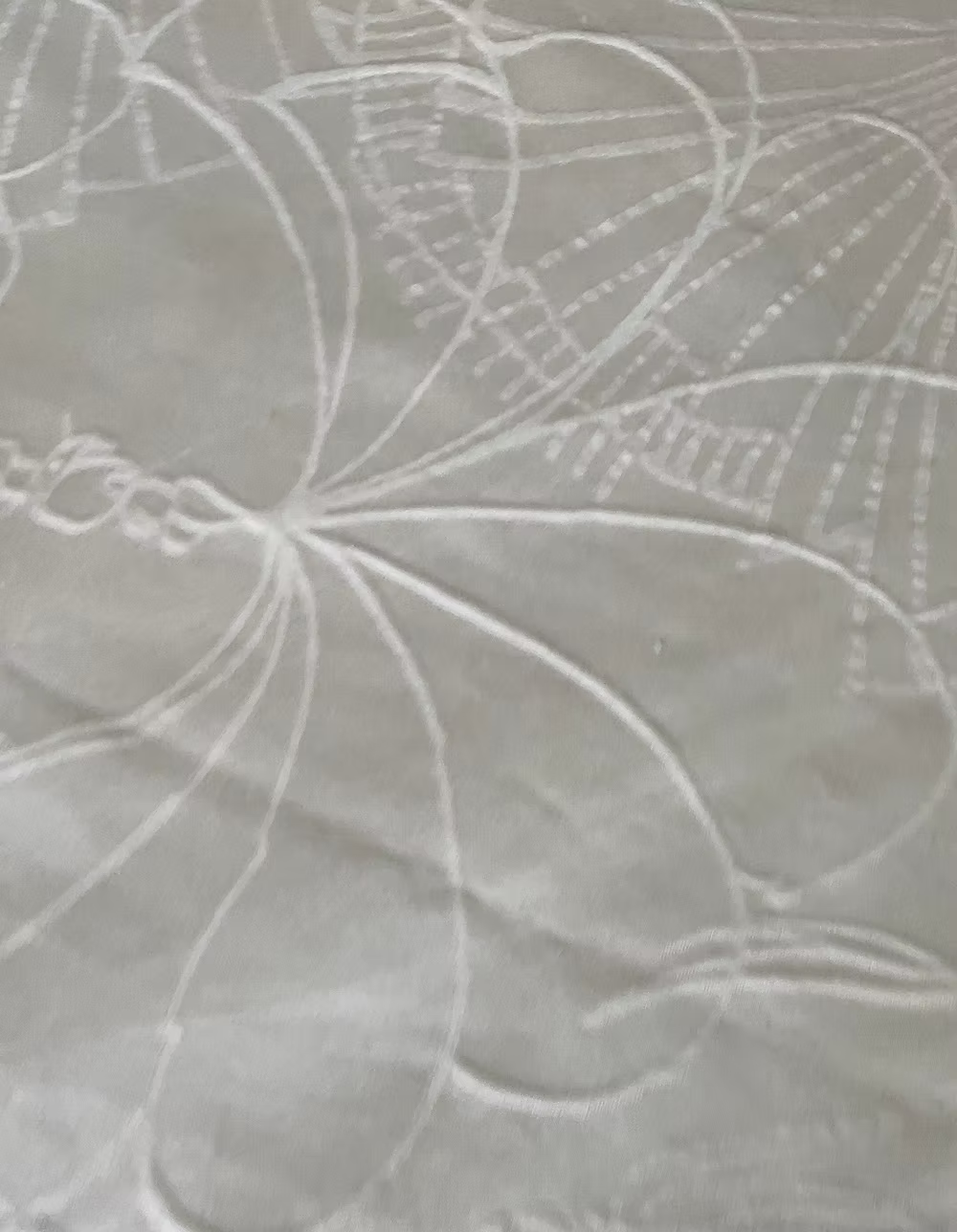 Ivory Cotton Jacquard with Florals and Fans