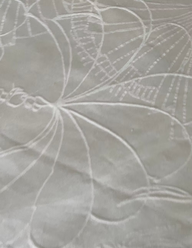 Ivory Cotton Jacquard with Florals and Fans