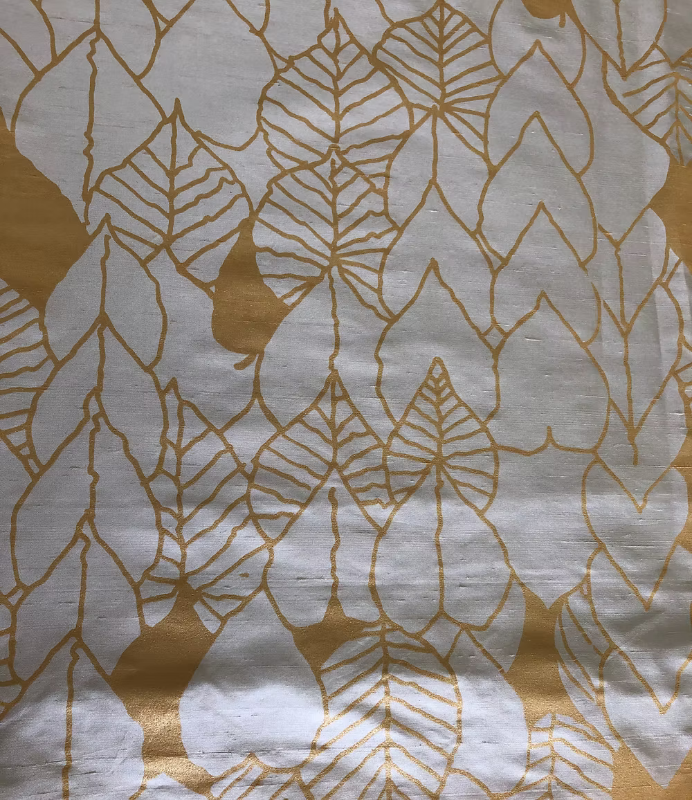 Gold Forest Preserve on Cream Silk Dupioni