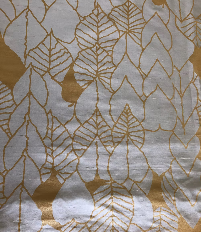 Gold Forest Preserve on Cream Silk Dupioni
