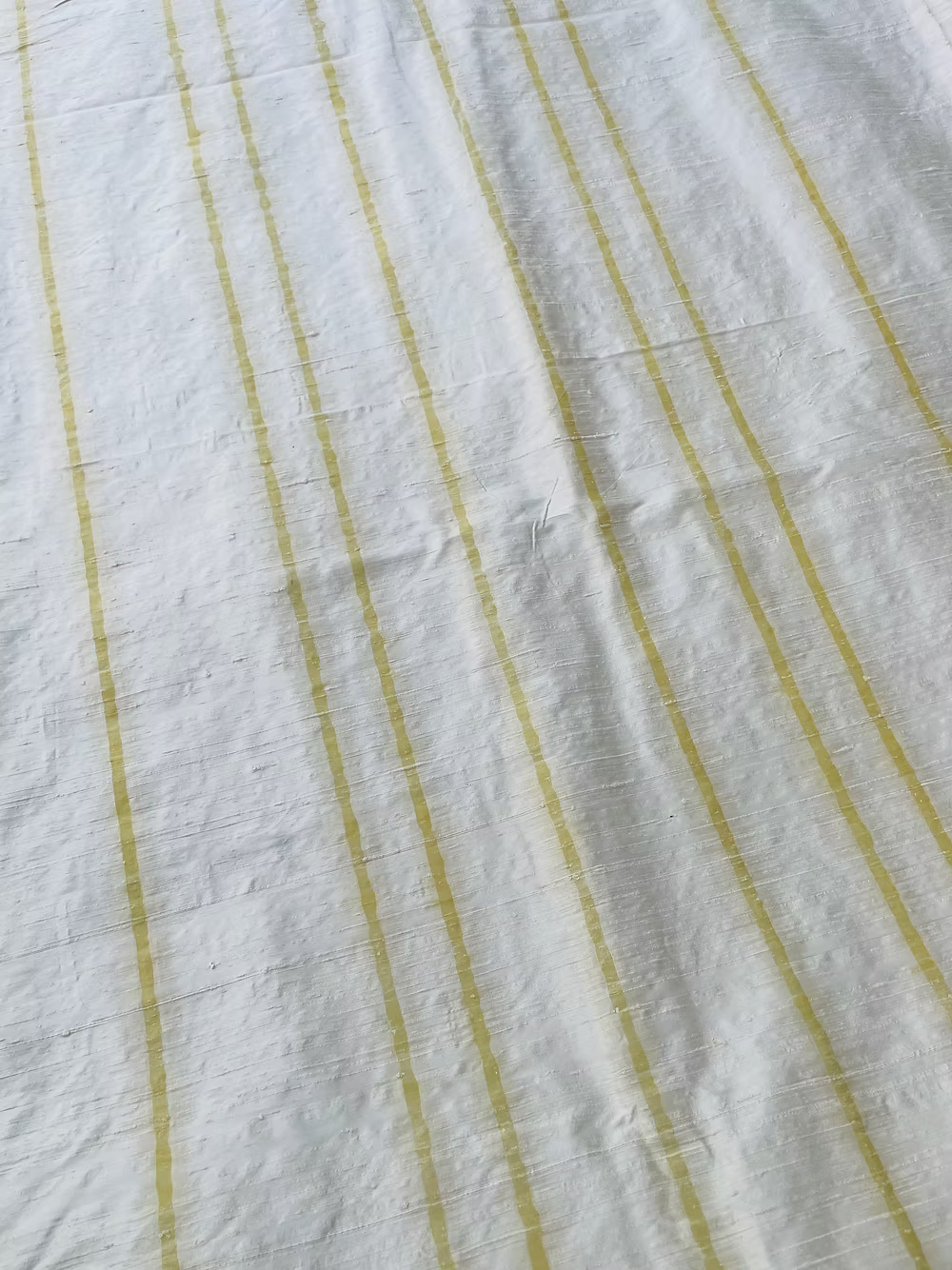 Gold Florentine Stripe on Cream Silk Dupioni