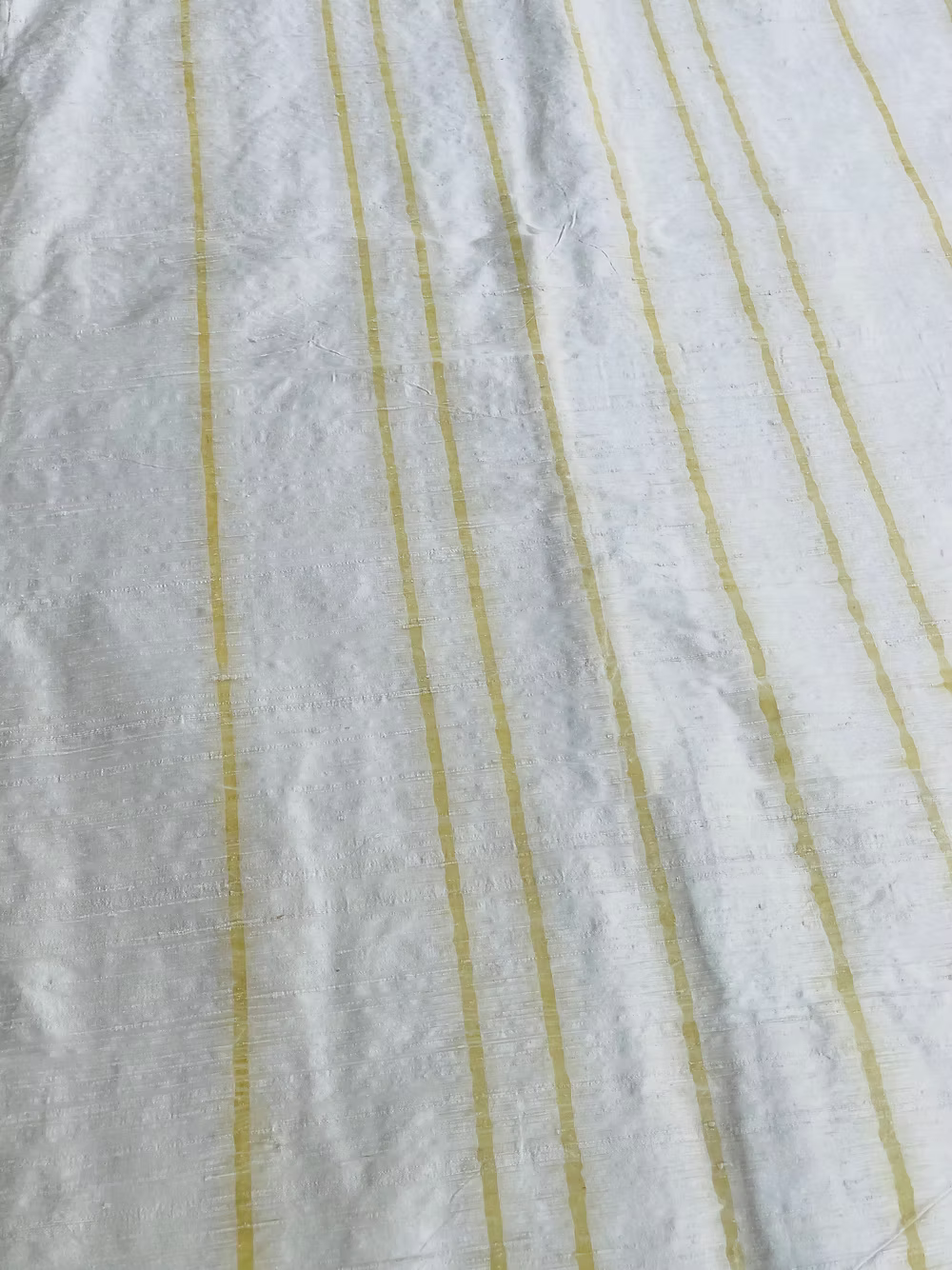 Gold Florentine Stripe on Cream Silk Dupioni