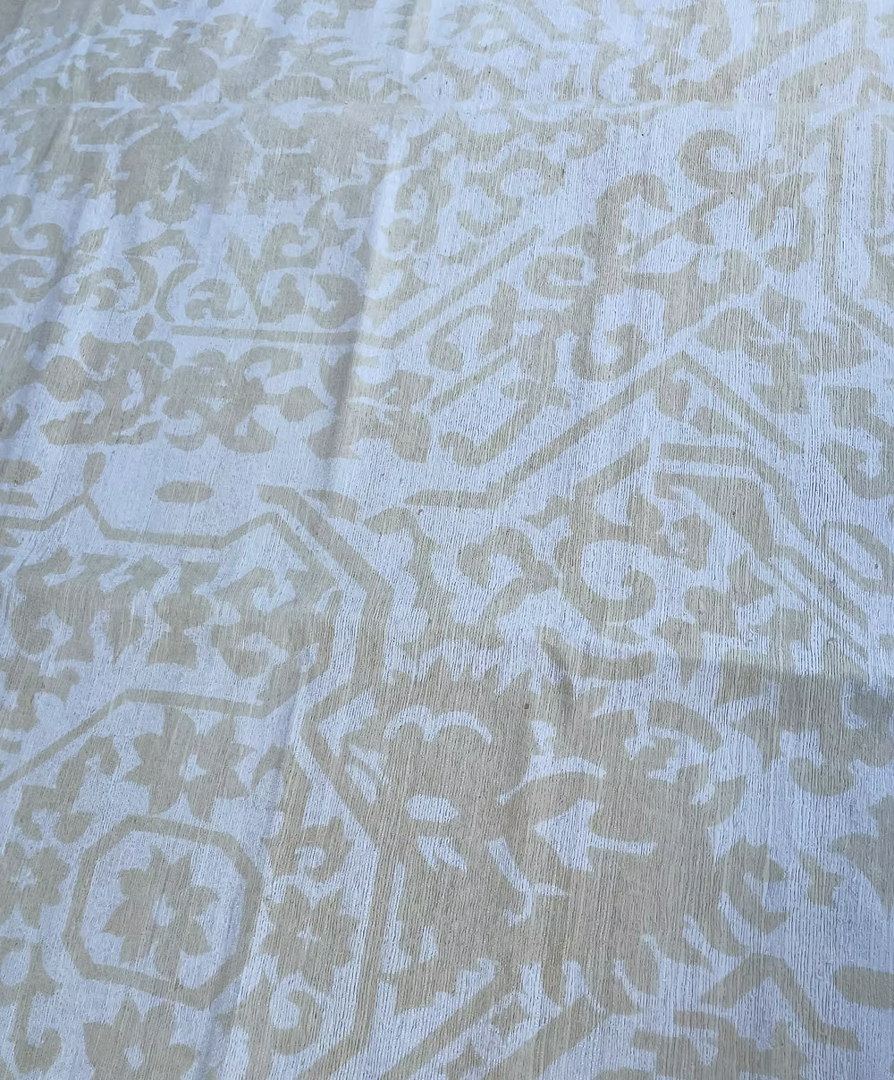 Dark Cream HALI on Cream Tussah Silk