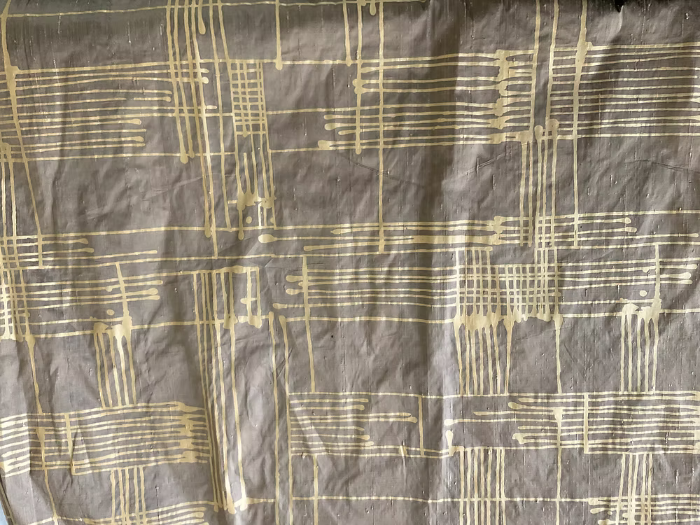 Gold Mondrian on Bronze Silk Dupioni