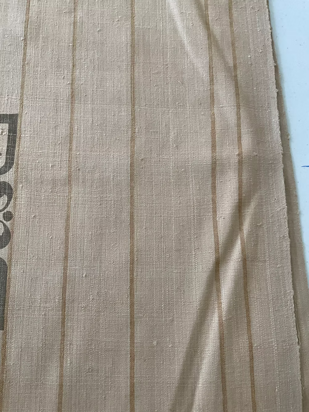 Camel & Taupe Palladian Border on Sand Silk Linen Weave