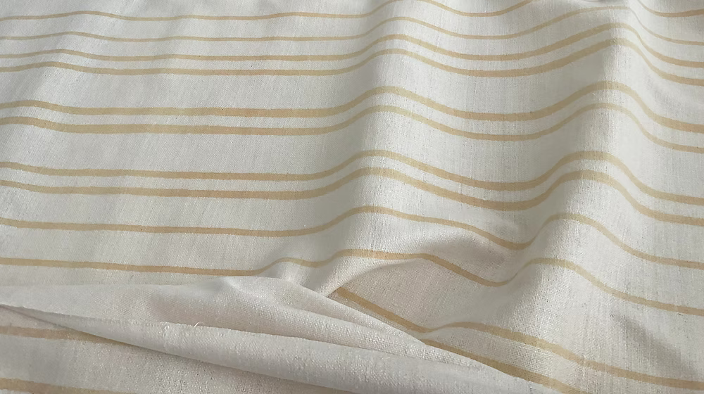Caramel Stripe on Ivory Tussah Silk