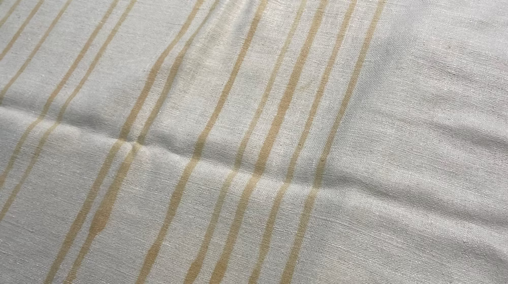 Caramel Stripe on Ivory Tussah Silk