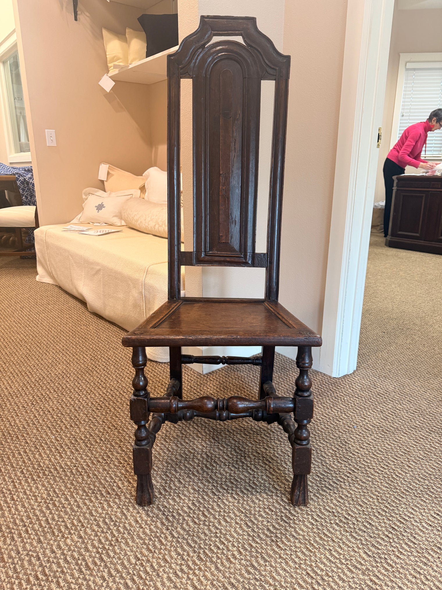 Late 17th Century English Oak High Back Chair, William and Mary Period