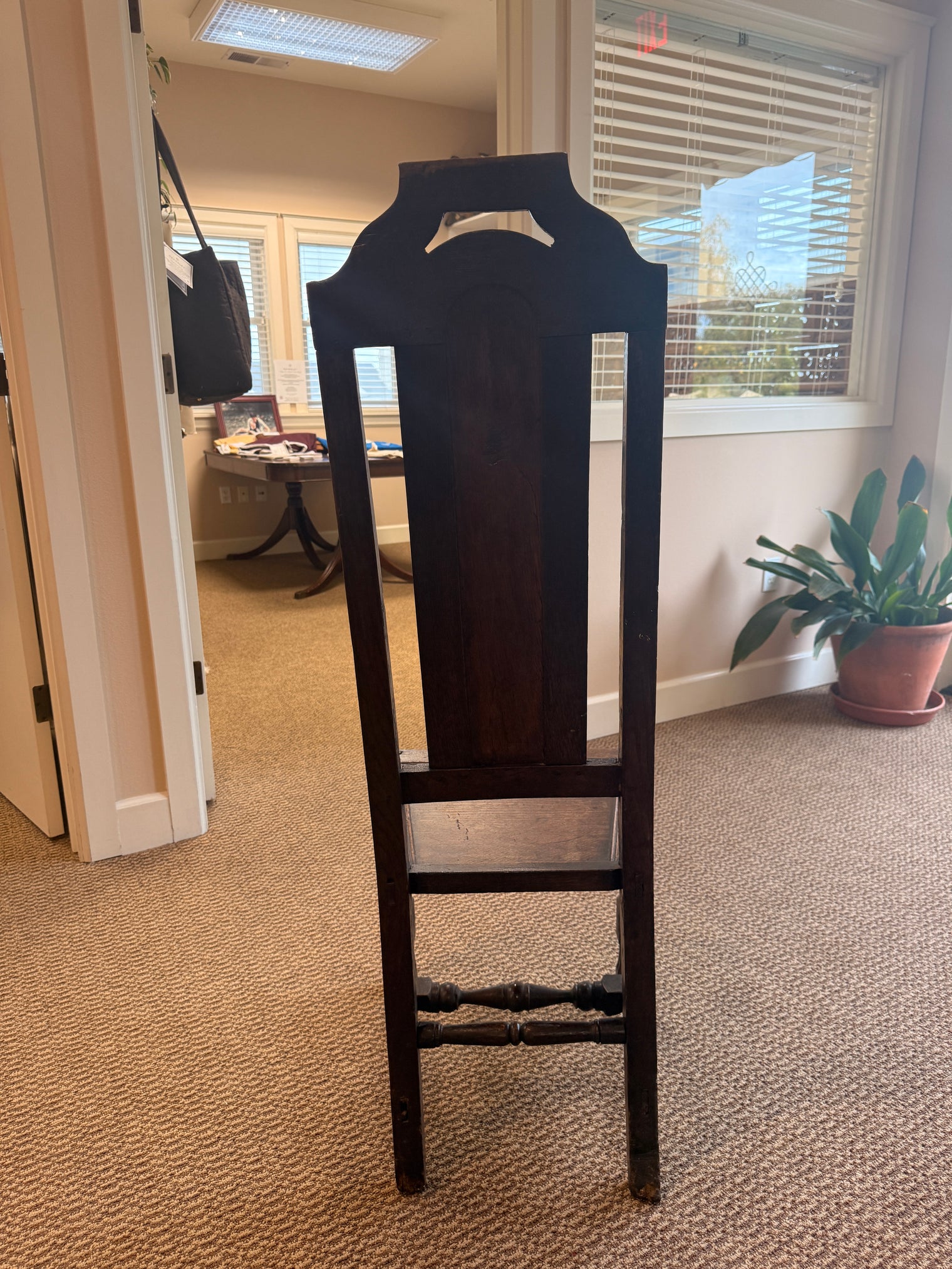 Late 17th Century English Oak High Back Chair, William and Mary Period