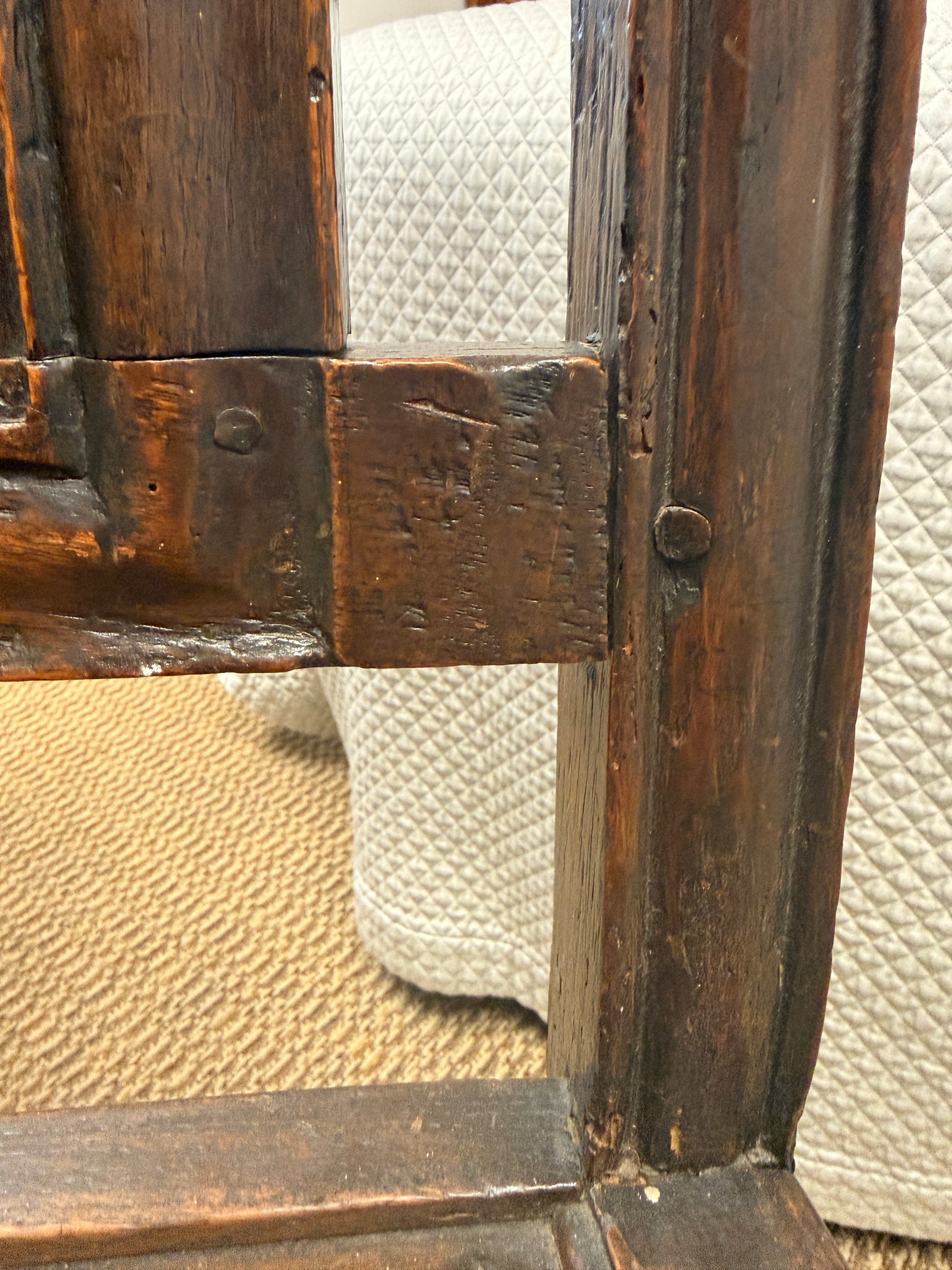 Late 17th Century English Oak High Back Chair, William and Mary Period