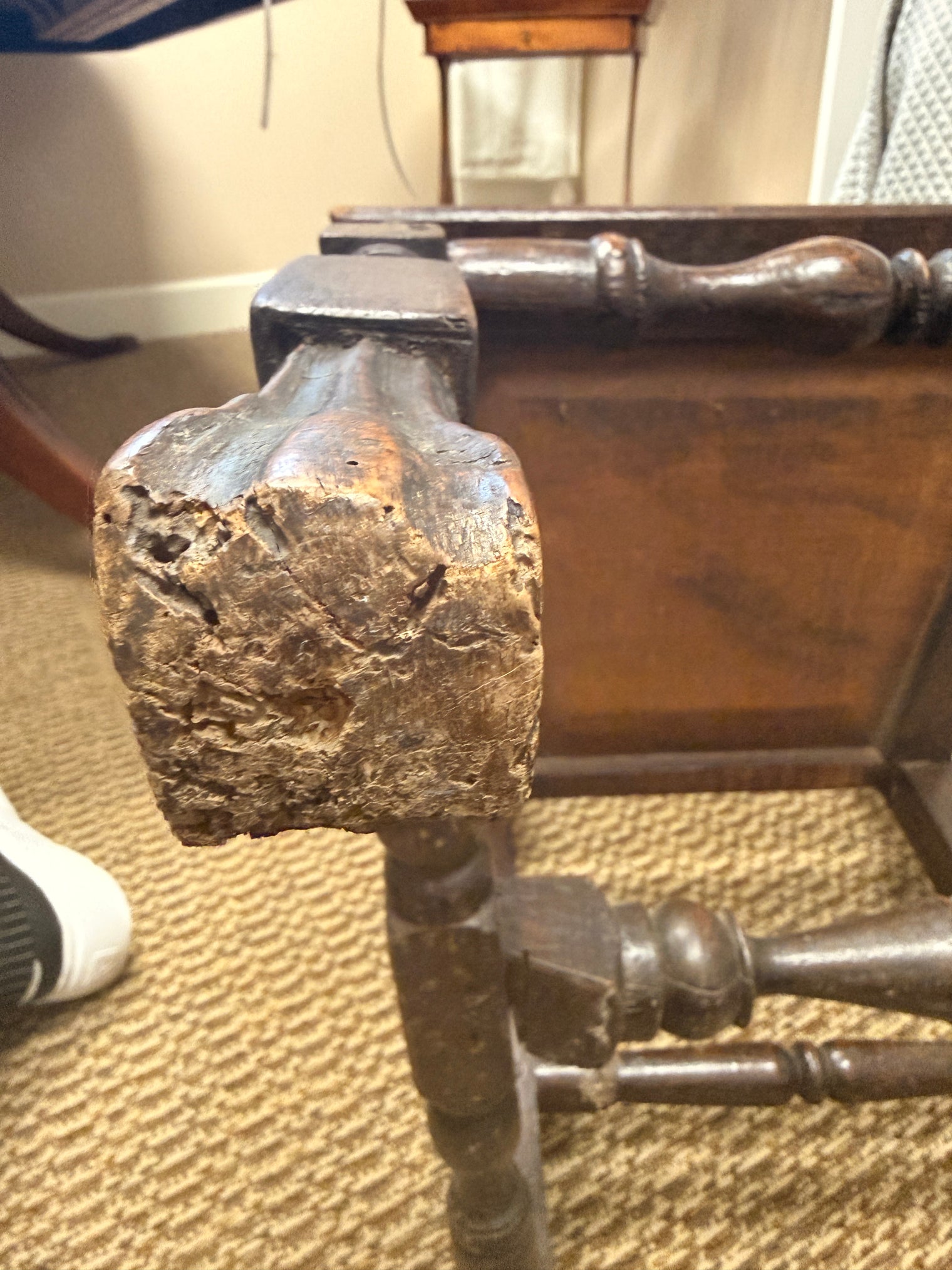 Late 17th Century English Oak High Back Chair, William and Mary Period