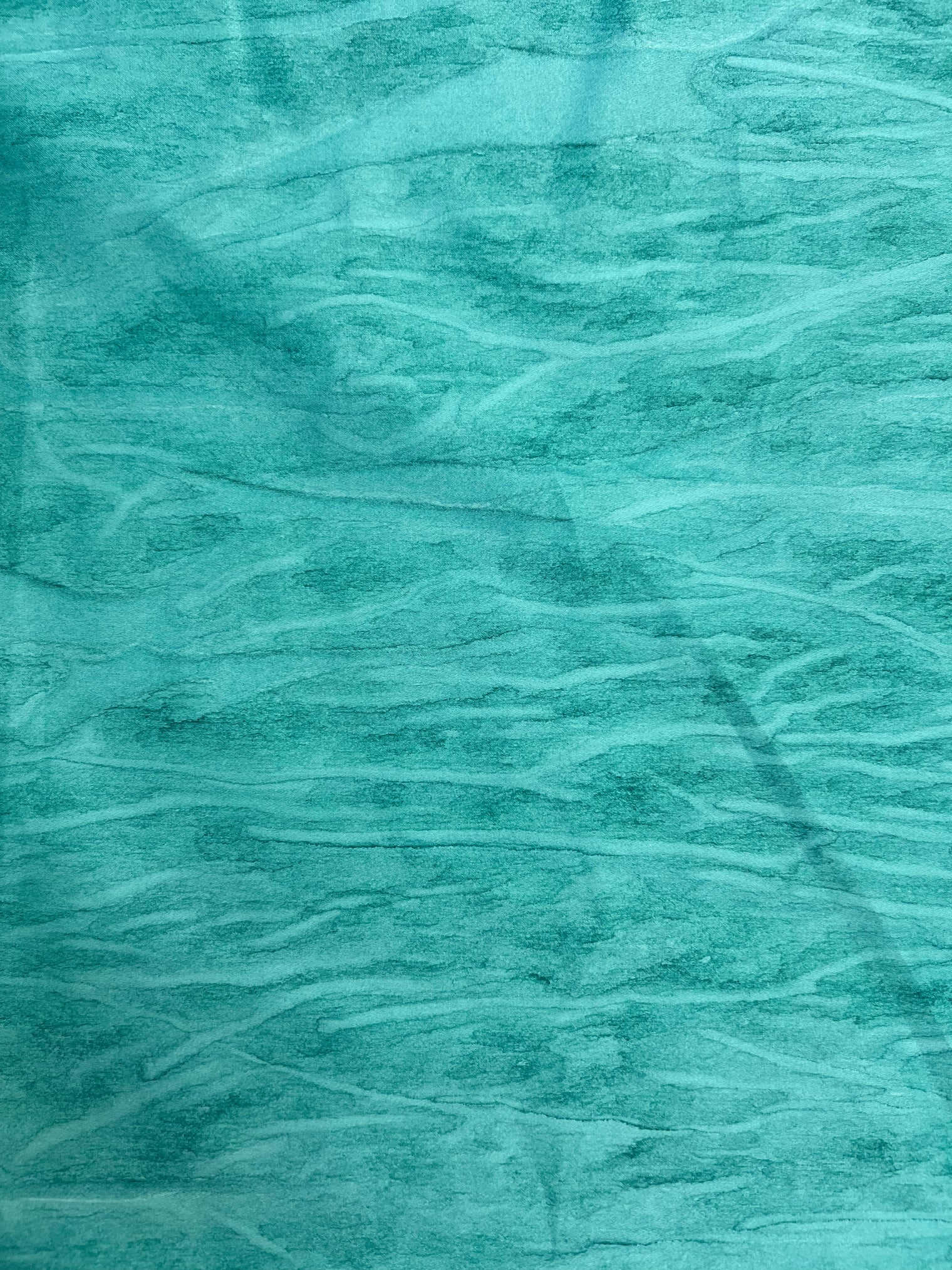 Barbara Beckmann Teal Hand-Marbleized Cotton Sateen — 17 Yards, Final Collection