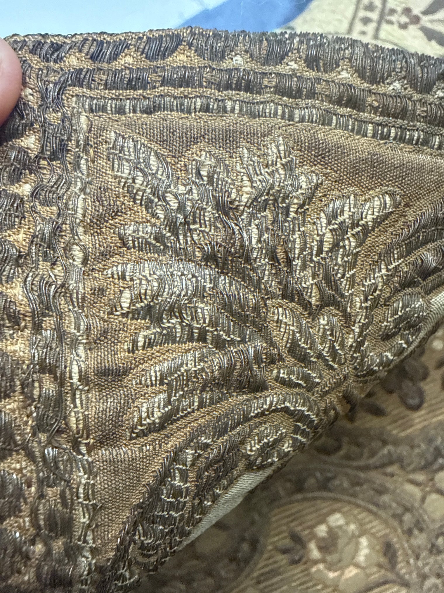 18th Century French Silk and Silver-Gilt Lampas Fire Screen Panel Lyon, Circa 1760 to 1780