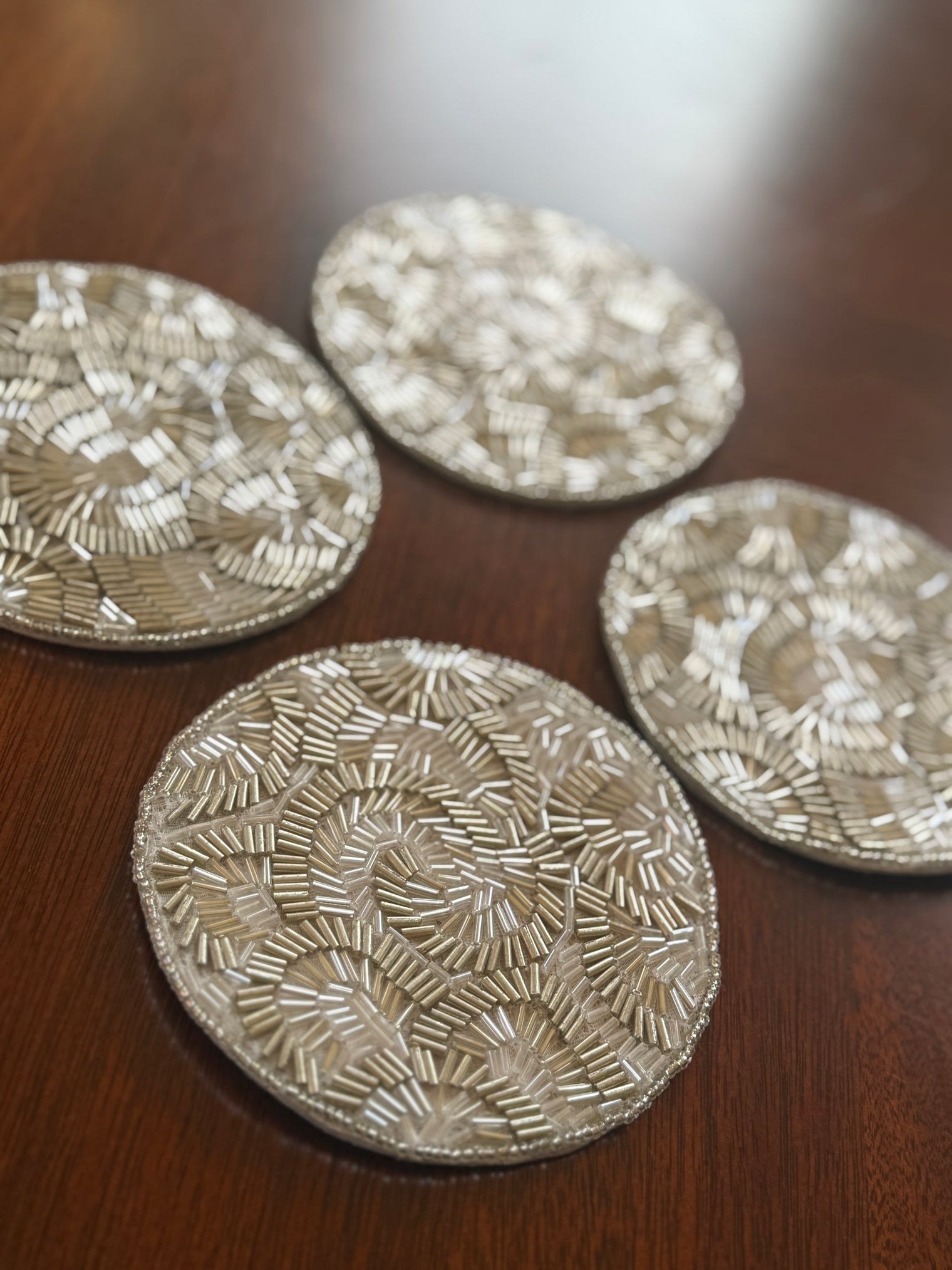Kim Seybert Lune Coaster, Set of 4 in a Gift Bag