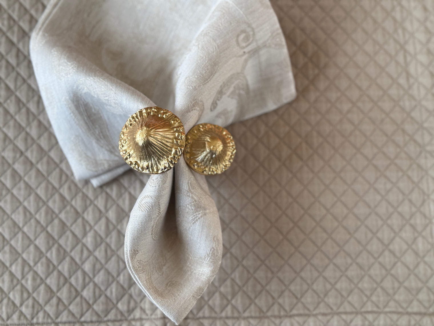 Sprout Napkin Ring in Brown & Gold