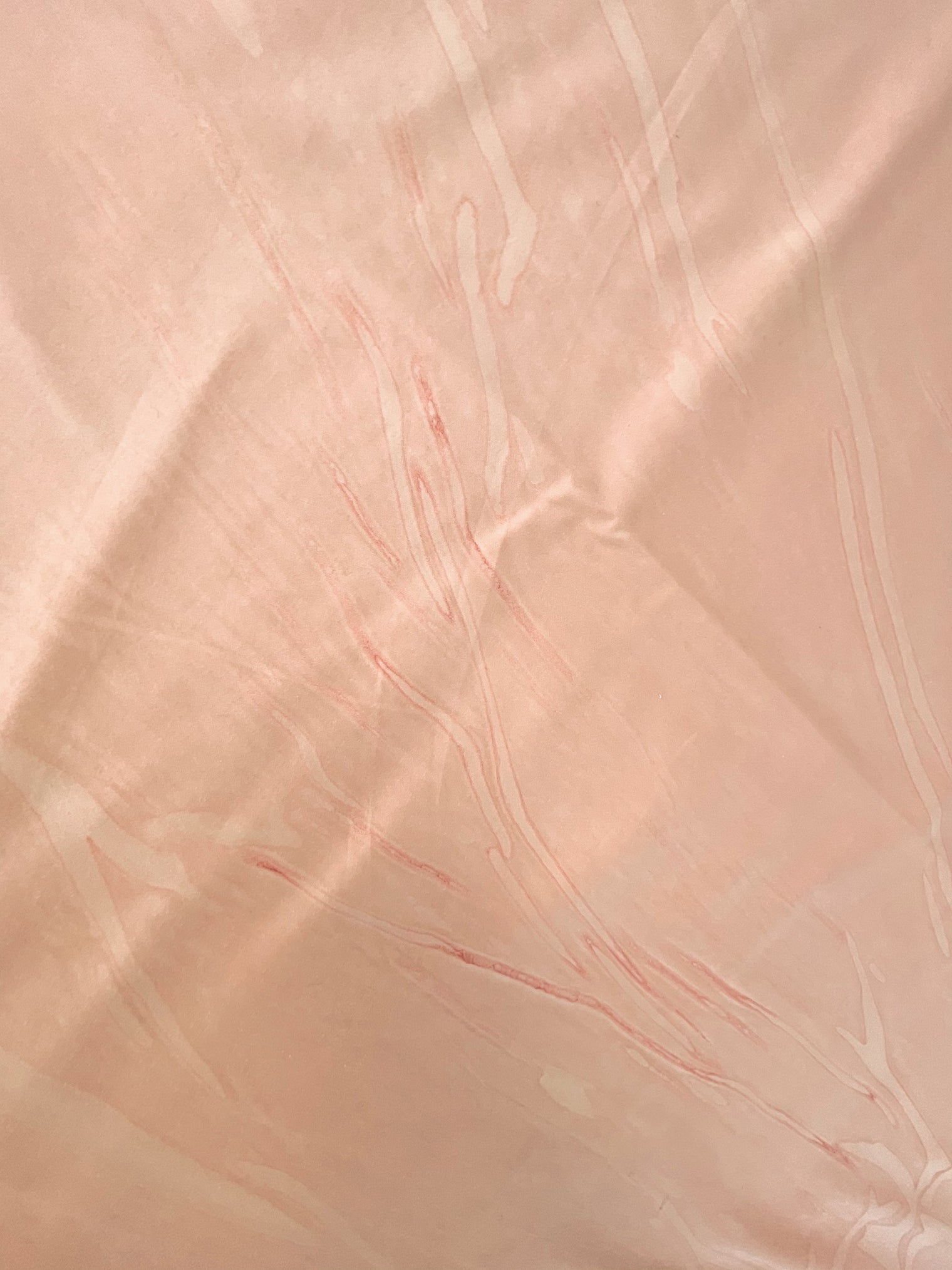 Barbara Beckmann Designs Peach Hand-Marbleized Cotton Sateen