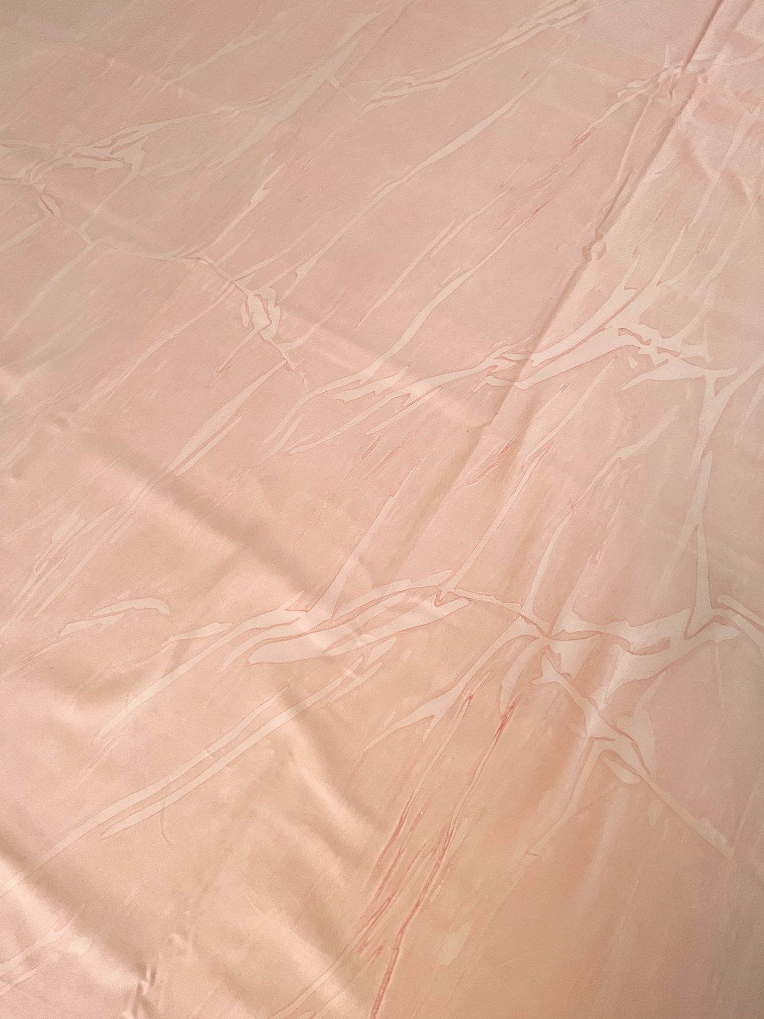 Barbara Beckmann Designs Peach Hand-Marbleized Cotton Sateen