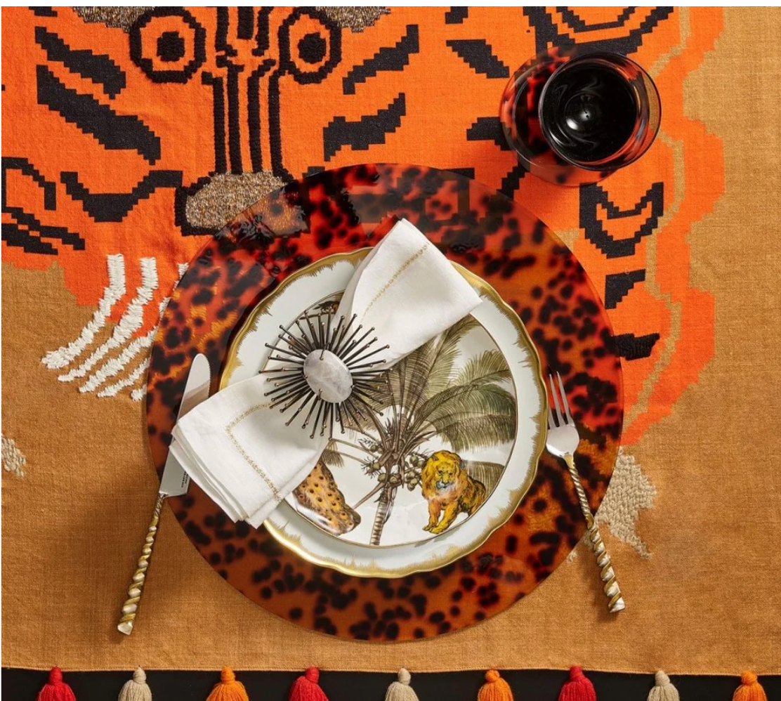 Pre-Order: Kim Seybert Tortoise Drink Coasters in Brown, Set of 6 in a Caddy