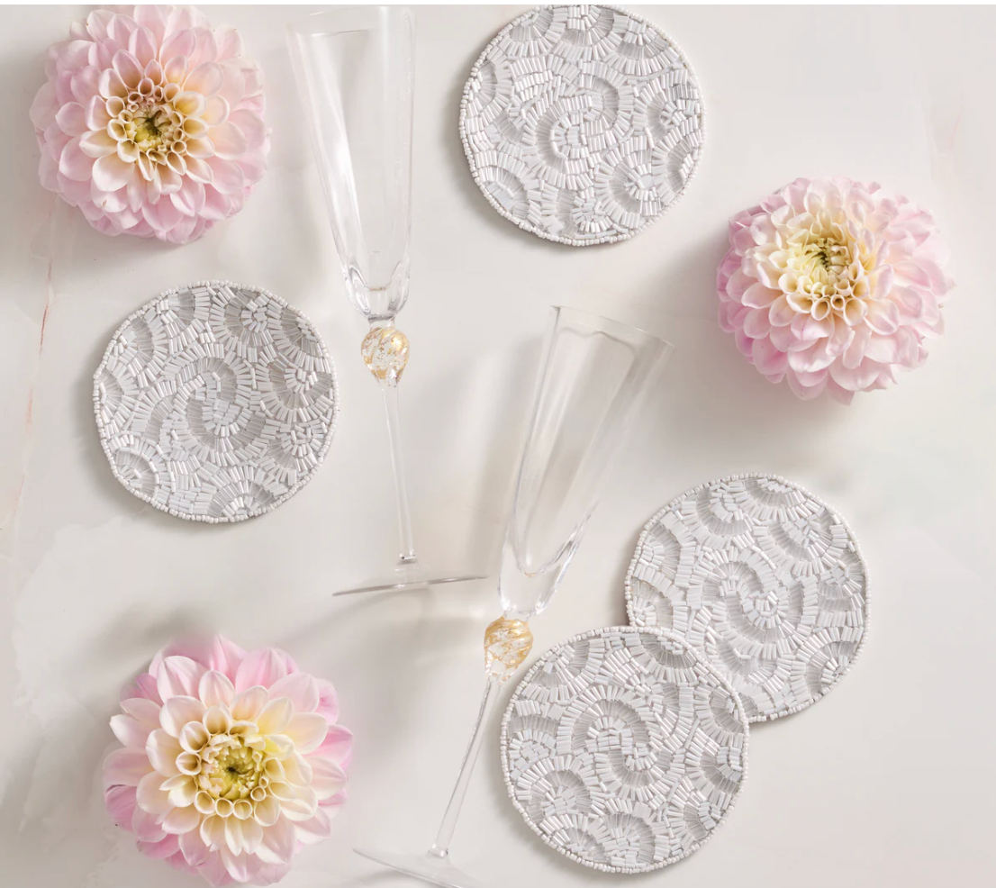 Kim Seybert Lune Coaster, Set of 4 in a Gift Bag