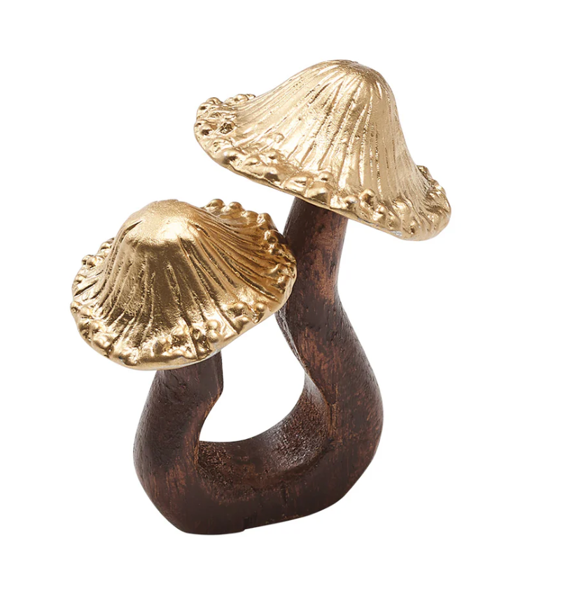 Sprout Napkin Ring in Brown & Gold