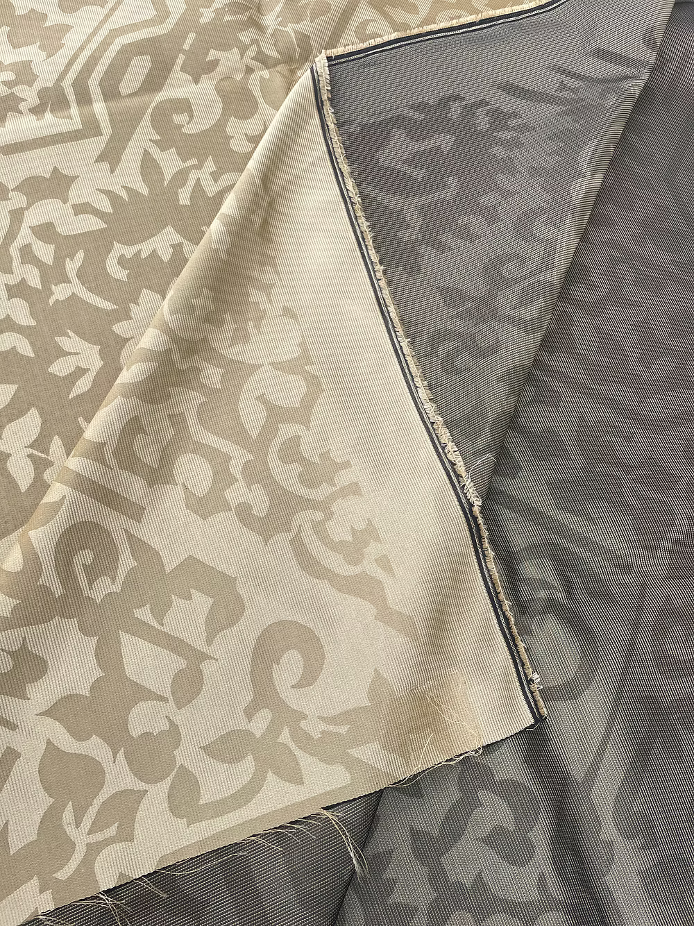 Dk Taupe HALI on Gold Silk Faille