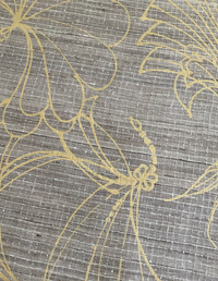 Gold Fans on Taupe Silk Basket Weave