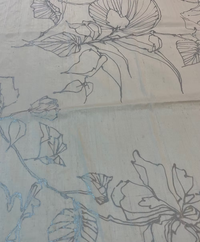 Silver Lotus Pods on Cream Silk Dupioni