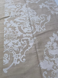 Pearl Baroque Floral on Sand Silk Dupioni