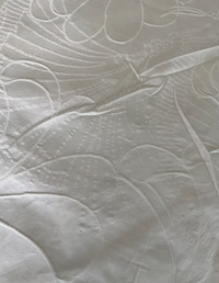 Ivory Cotton Jacquard with Florals and Fans