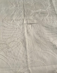 Ivory Cotton Jacquard with Florals and Fans