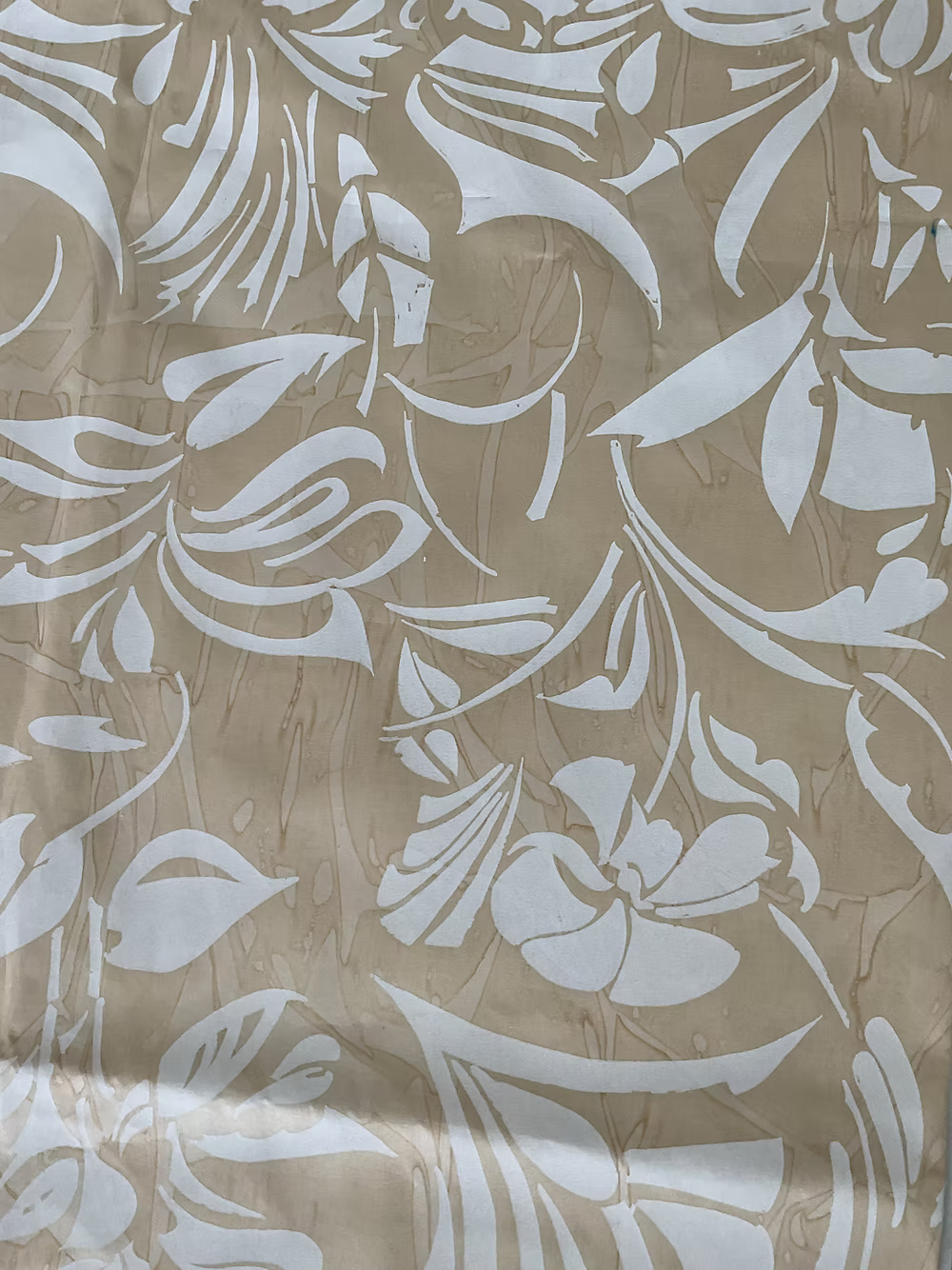 White Deca on Backed Beige Cotton