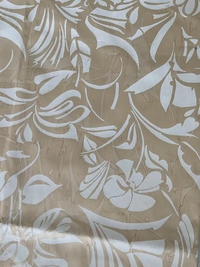 White Deca on Backed Beige Cotton