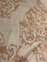Fawn Baroque Floral on Tobacco Silk Linen Weave