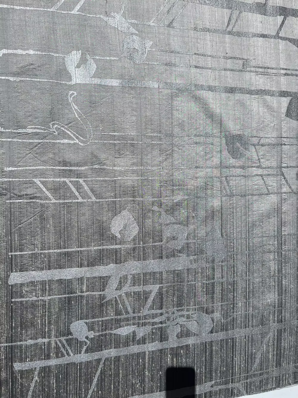 Silver Treillage on Silver Silk Dupioni