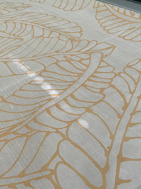 Large Gold Plantains on backed Ivory Silk Dupioni
