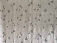 Taupe Leaves on Sand Silk Linen Weave