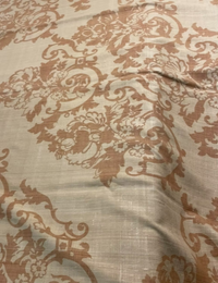 Fawn Baroque Floral on Tobacco Silk Linen Weave
