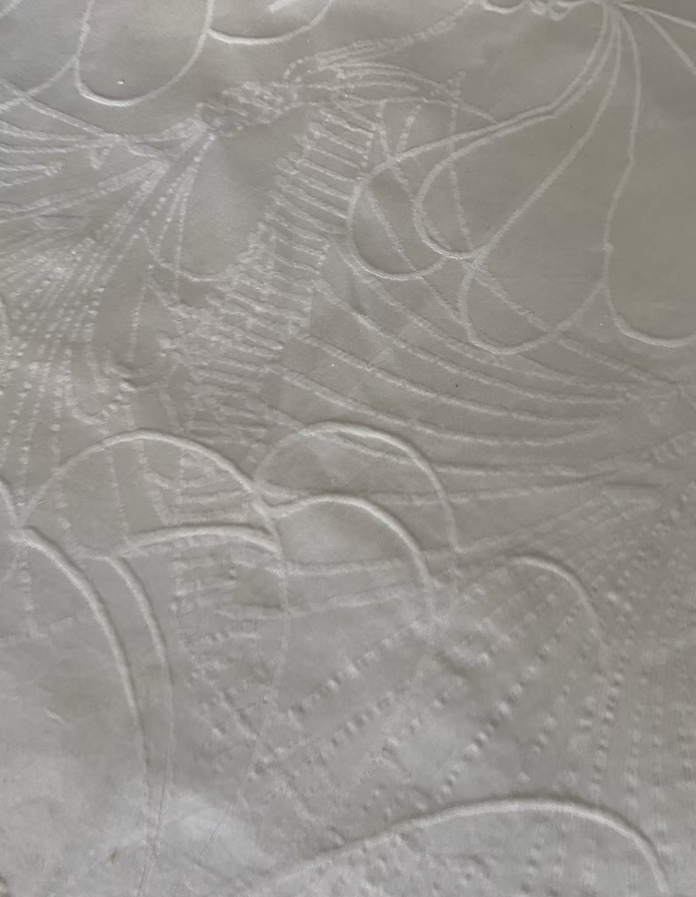 Ivory Cotton Jacquard with Florals and Fans