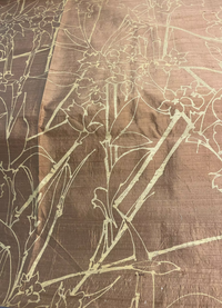 Gold Japonica on Backed Copper Silk Dupioni