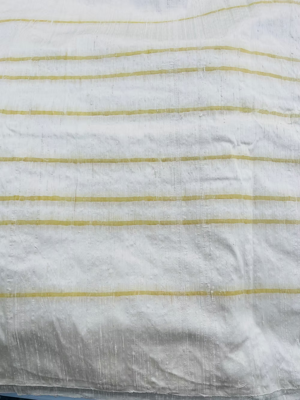 Gold Florentine Stripe on Cream Silk Dupioni