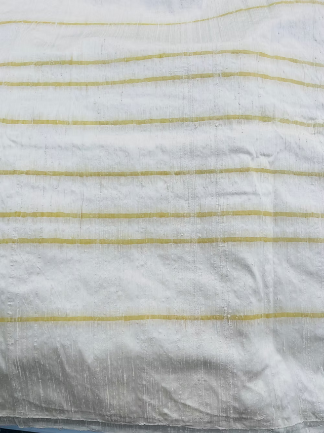 Gold Florentine Stripe on Cream Silk Dupioni