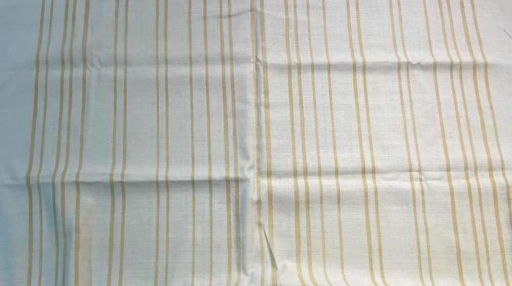 Caramel Stripe on Ivory Tussah Silk