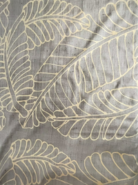 Small Gold Plantains on Bronze Silk Dupioni