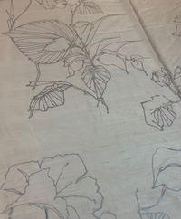 Silver Lotus Pods on Cream Silk Dupioni