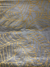 Small Gold Plantains on Bronze Silk Dupioni