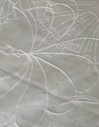 Ivory Cotton Jacquard with Florals and Fans