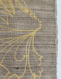 Gold Fans on Taupe Silk Basket Weave