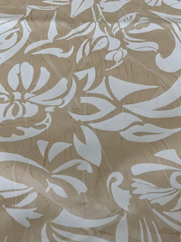 White Deca on Backed Beige Cotton